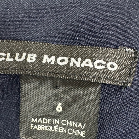 Club Monaco Size 6 Wool Silk Blend Floral Shift Dress Beige Blue Sleeveless - Picture 4 of 7